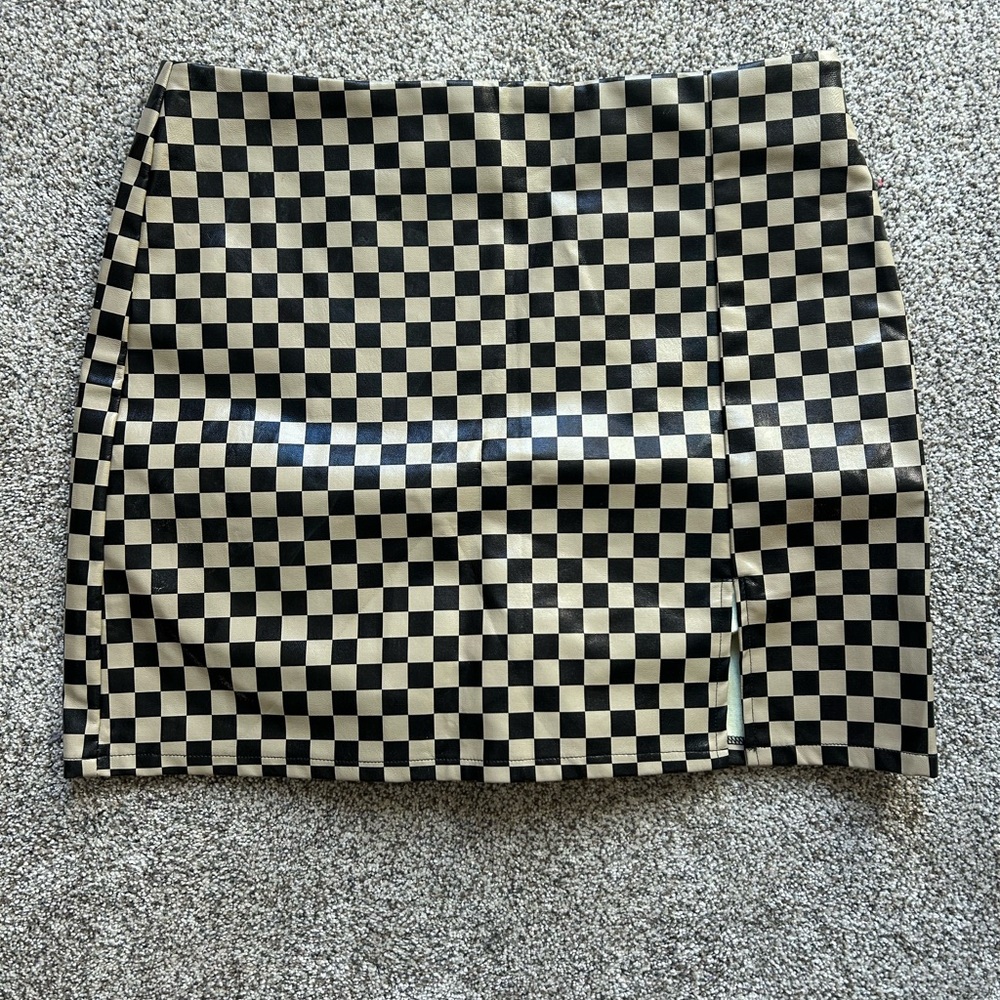 Checkered Black and White Women's Skirt